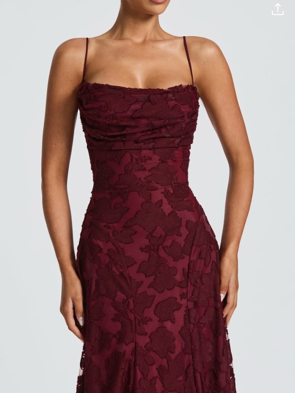 Babyboo Burgundy Lace Maxi Dress - Picture 3 of 3